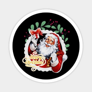 Merry Christmas Santa Present Holiday Magnet